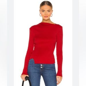 Rag & Bone Red Jade Mockneck Sweater Women’s asymmetrical , size medium